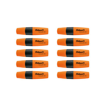  10 Stück Pelikan Textmarker 490, Strichstärke 1,0 - 5,0mm, leuchtorange