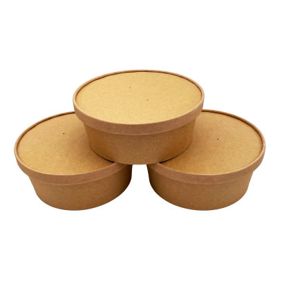 50 Stück Bio Kraft- Bowl, Salatschale 1100ml , Ø185mm, braun, Kraftpapier