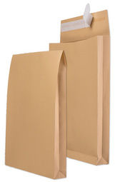 5 Stück MAILmedia Faltenversandtaschen B4, ohne Fenster, Haftklebung, 130 g/qm, 40mm Falte, braun