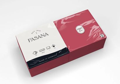 FASANA 250 Stück Papier Servietten 2-lagig, 40x40cm, 1/4 Falz, velvet bordeaux