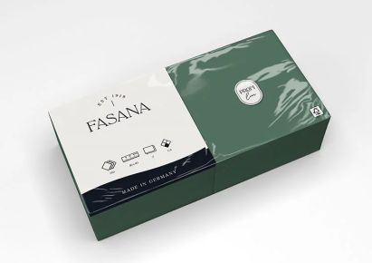 1500 Stück FASANA Papier Servietten 2-lagig, 40x40cm, 1/4 Falz, dunkelgrün