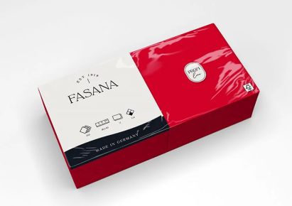 FASANA 250 Stück Papier Servietten 2-lagig, 40x40cm, 1/4 Falz, jalapeno red, rot
