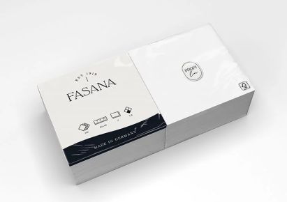 FASANA 250 Stück Papier Servietten 2-lagig, 40x40cm, 1/4 Falz, pearl white, weiß