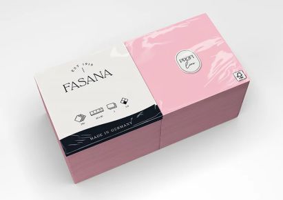 1000 Stück FASANA Papier Servietten 3-lagig, 40x40cm, 1/4 Falz, pink