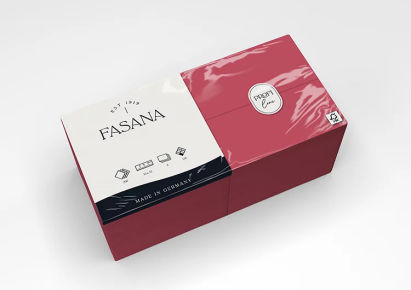 250 Stück FASANA Papier Servietten 3-lagig, 33x33cm, 1/8 Falz, velvet bordeaux 