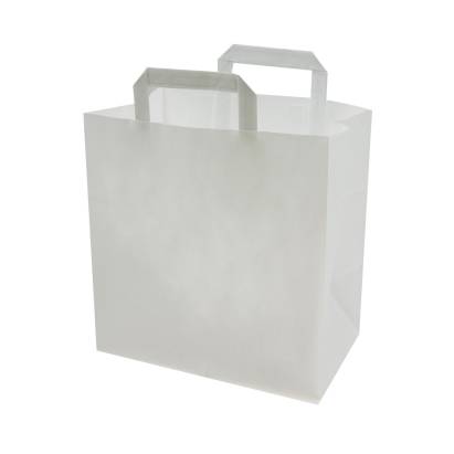 250 Stück Papiertragetaschen 26+12x35cm, 80gr. mit Griff, weiß 250 Stück Papiertragetaschen 26+12x35cm, 80gr. mit Griff, weiß