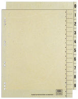 1 Stück Oxford Trennblätter, 2-seitig bedruckt, chamois, 240x300mm, Ziffern 0-9