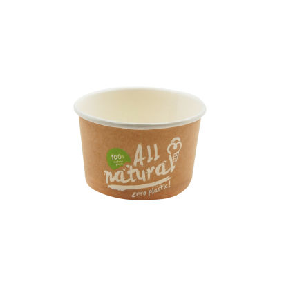 54 Stück Bio Eisbecher 230ml, Ø 90mm, braun