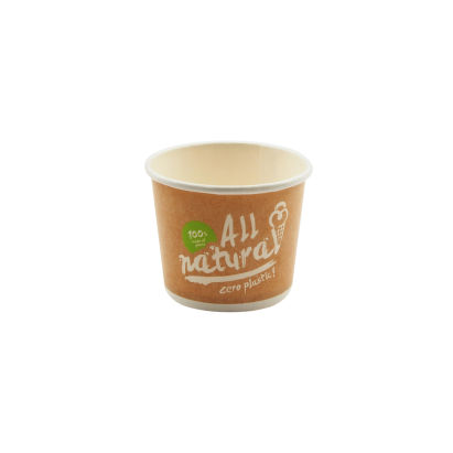 50 Stück Bio Eisbecher 160ml, Ø 73mm, braun