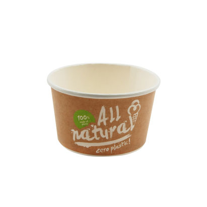 55 Stück Bio Eisbecher 360ml, Ø 106mm, braun