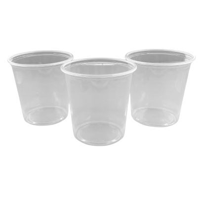 50 Stück Feinkostbecher Plastikbecher PP, 560/500ml, rund, transparent 