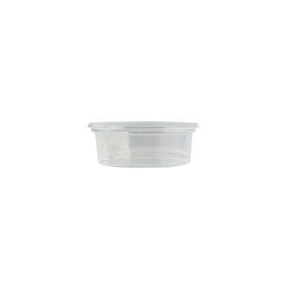 50 Stück Feinkostbecher Plastikbecher PS, 100/50ml, rund, transparent