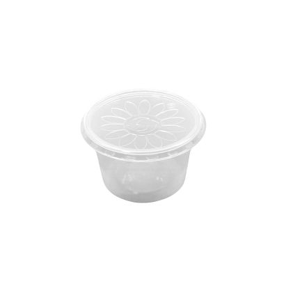 Pro-Pac 50 Stück Saucen- Dressingbecher Verpackungsbecher PP, 100ml, transparent, rund, mit Deckel