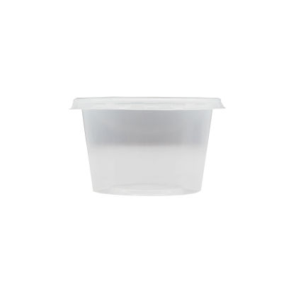 Pro-Pac 50 Stück Saucen- Dressingbecher Verpackungsbecher PP, 100ml, transparent, rund, mit Deckel