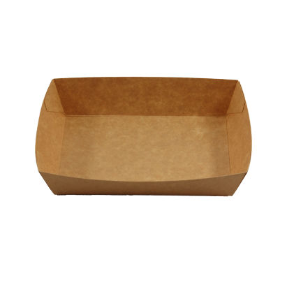 640 Stück Bio Pappschale, Imbiss- Snackschale, A50, 160x110x40mm, ungeteilt, braun