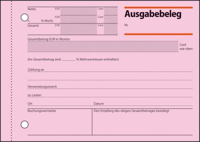 1 Stück Sigel Formularbuch AG 615 Ausgabebeleg, A6 quer, 50 Blatt