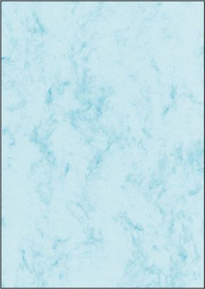 50 Stück Sigel Marmor-Papier, DP 551 A4, 200 g/qm, Edelkarton, blau