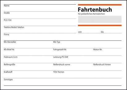 Sigel 1 Stück Formularbuch FA 614 Fahrtenbuch Pkw, A6 quer, 44 Blatt