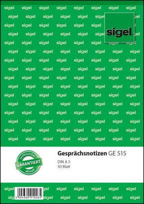 1 Stück Sigel GE 515 Gesprächsnotiz, A5, 50 Blatt