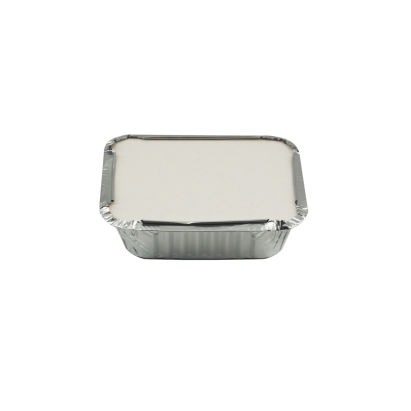100 Stück Aluschale 450ml, rechteckig, 145x120x40mm, Menüschale R28L mit Deckel