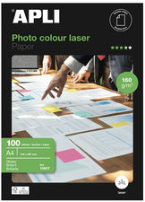 100 Blatt APLI 11817 Laser-Foto-Papier, DIN A4, 160 g/qm, hochglänzend