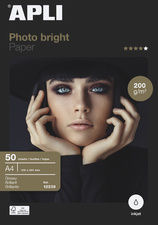 50 Stück APLI 12239 Foto-Papier bright, DIN A4, 200 g/qm, hochglänzend