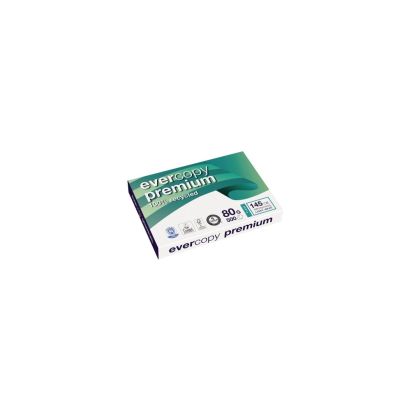 500 Blatt Multifunktionspapier evercopy premium, A4, 80g/qm, Recycling-Papier, weiß