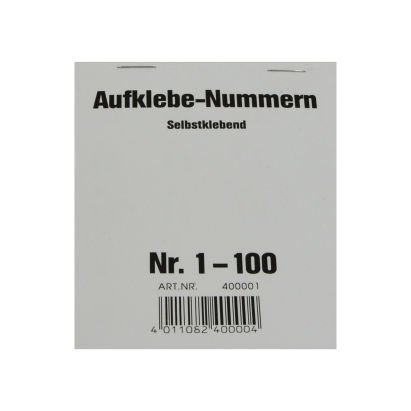  100 Stück Aufklebenummern, selbstklebend, Gewinn 1-100