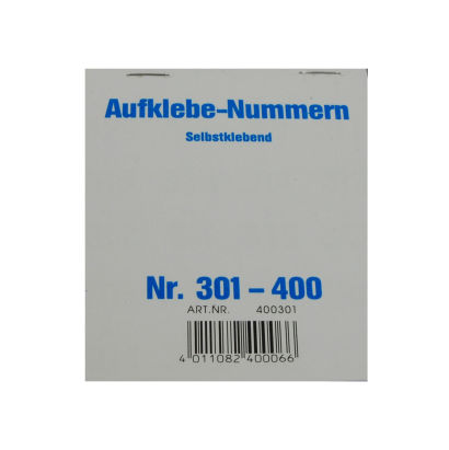  100 Stück Aufklebenummern, selbstklebend, Gewinn 301-400