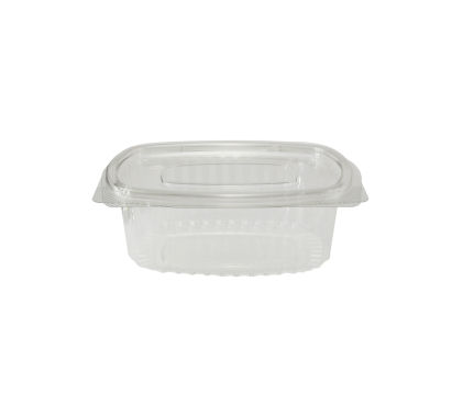 50 Stück rPET Klappboxen oval, 375ml, 148x122x43mm, transparent 50 Stück rPET Klappboxen oval, 375ml, 148x122x43mm, transparent
