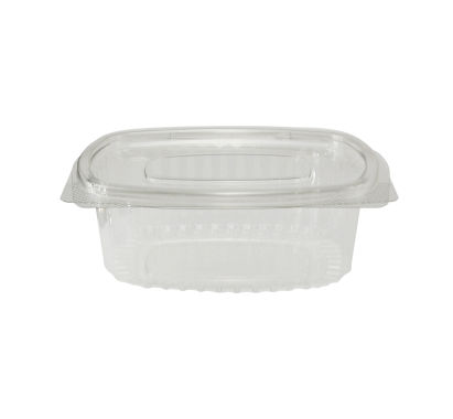 50 Stück rPET Klappboxen oval, 750ml, 176x150x49mm, transparent 50 Stück rPET Klappboxen oval, 750ml, 176x150x49mm, transparent