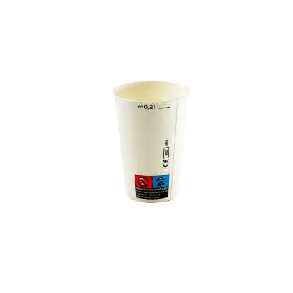 100 Stück Pappbecher, Trinkbecher 200ml, Ø70,3mm, weiß
