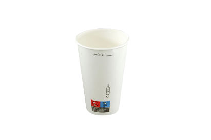 100 Stück Pappbecher, Trinkbecher 300ml, Ø80mm, weiß