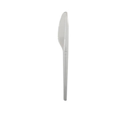 100 Stück Premium Mehrweg-Besteck Plastikmesser, 18cm, transparent