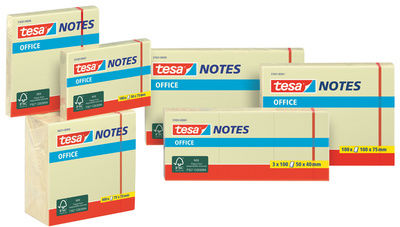 4 Stück tesa Office Notes Haftnotizen, 50 x 40 mm, gelb