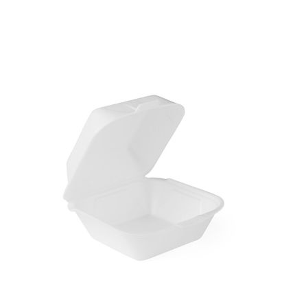 500 Stück Warmhalte- Hamburger Box XPS IP6, groß, 145x158x80mm, weiß