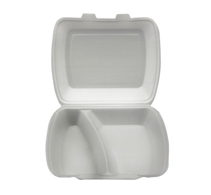 100 Stück Warmhalte- Menüboxen XPS IP4 2-geteilt, 245x210x72mm, laminiert, weiß