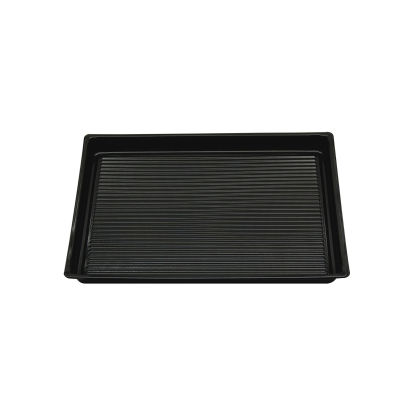 100 Stück Sushi-Tray, Sushi Schale, schwarz mit Deckel, Größe XXL, 255x184x45mm (414)