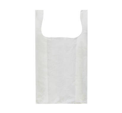 100 Stück HDPE Hemdchentragetasche, Shopper Jumbo, ND, 30+18x55cm, 13my, weiß, gebl. Extra Stark