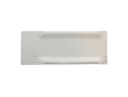 TOP 3000 Stück Bratwurst Pappteller eckig 8x18+3cm mit Abriss