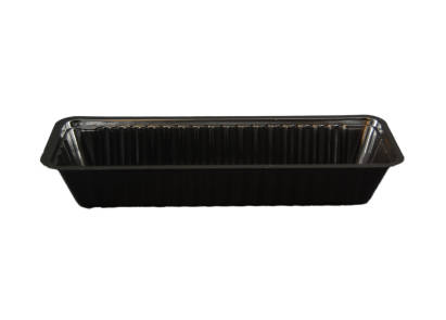 250 Stück Imbiss- Snackschale, Plastikschale PP, A16N Frikandel, 300ml, ungeteilt, 204x70x33mm, schwarz