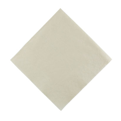 250 Stück FASANA Papier Servietten 3-lagig, 33x33cm, 1/4 Falz, buttercream, creme-beige