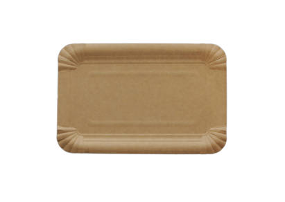 250 Stück Bio Pappteller 13x20cm, braun, Recycling 250 Stück Bio Pappteller 13x20cm, braun, Recycling