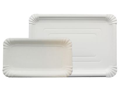 250 Stück Pappteller 16x23cm, weiß
