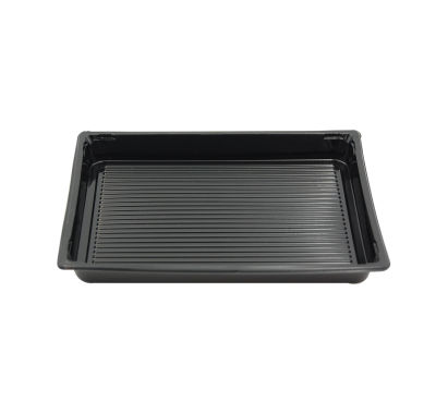 400 Stück Sushi- Tray, Sushi Schale, schwarz mit Deckel, Größe L, 170x90x45mm (412)