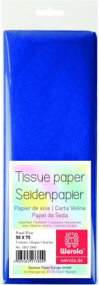 5 Stück Seidenpapier 50 x 75cm, 17 g/m², königsblau, (Royal Blue)
