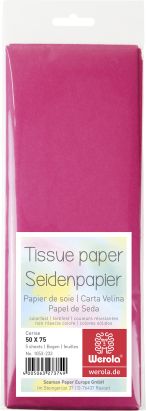 5 Stück Seidenpapier 50 x 75cm, 17 g/m², primel, (Cevise)