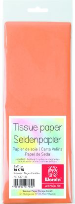 5 Stück Seidenpapier 50 x 75cm, 17 g/m², safran, (Safron)