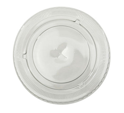 50 Stück APET Deckel flach, Ø95mm, mit Kreuzschlitz, transparent, für Smoothie Becher 260ml - 500ml