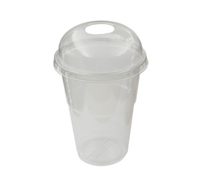 800 Stück APET Dom Deckel, Ø95mm, mit Loch, transparent, für Smoothie Becher 260ml - 500ml